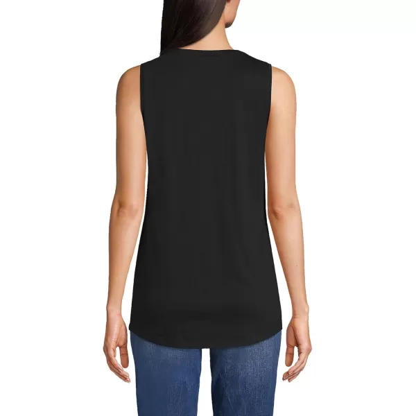 Lands End Womens Supima Cotton Tunic Tank TopBlack