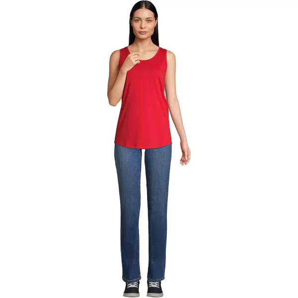 Lands End Womens Supima Cotton Tunic Tank TopCompass Red