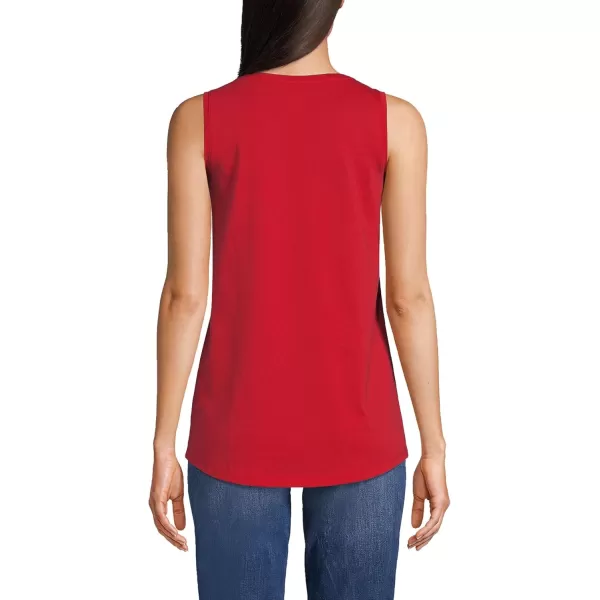 Lands End Womens Supima Cotton Tunic Tank TopCompass Red