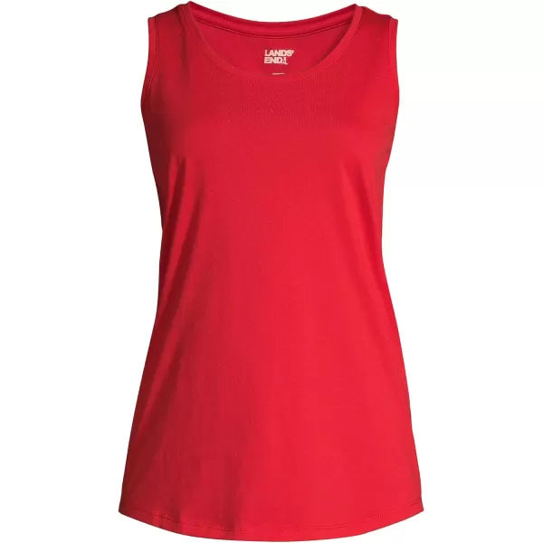 Lands End Womens Supima Cotton Tunic Tank TopCompass Red