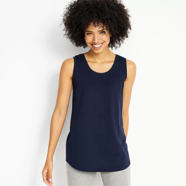 Lands End Womens Supima Cotton Tunic Tank TopRadiant Navy