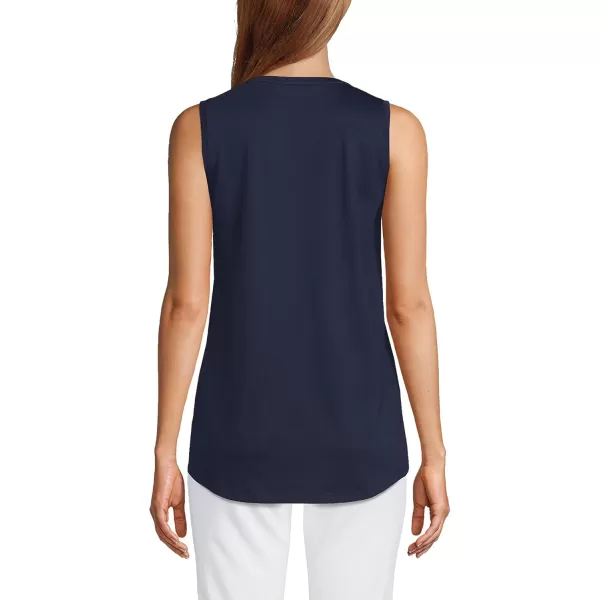 Lands End Womens Supima Cotton Tunic Tank TopRadiant Navy