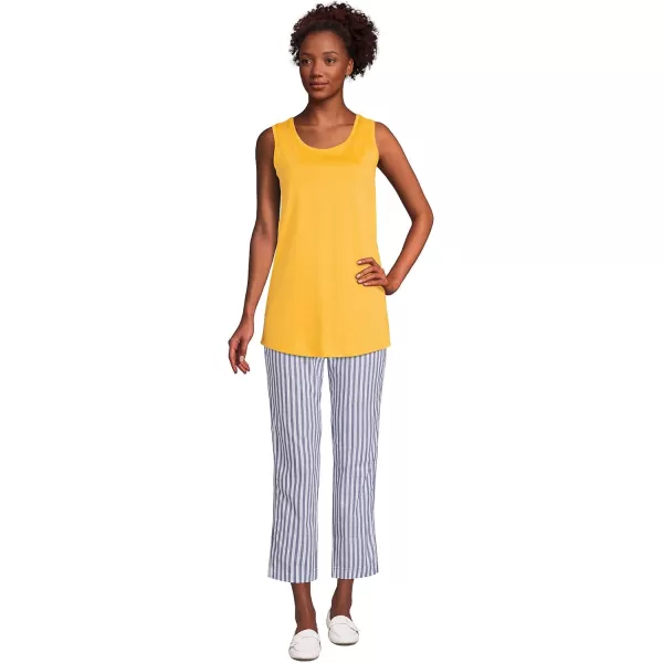 Lands End Womens Supima Cotton Tunic Tank TopSunset Yellow