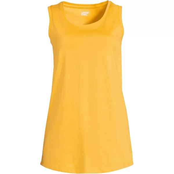 Lands End Womens Supima Cotton Tunic Tank TopSunset Yellow