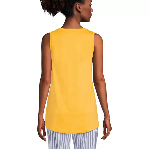 Lands End Womens Supima Cotton Tunic Tank TopSunset Yellow