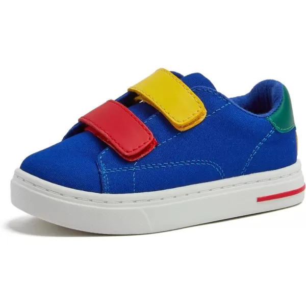 Lands End Boys and Girls Sneakers No Tie Casual Tennis Shoes for Boys and Girls Size 510 Toddler Little and Big Kids 11 to 7 Blue or White with Hook and Loop StrapsElectric Blue