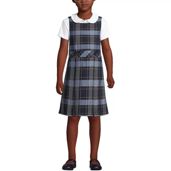 Lands End Girls Uniform Plaid JumperClassic Navy Plaid