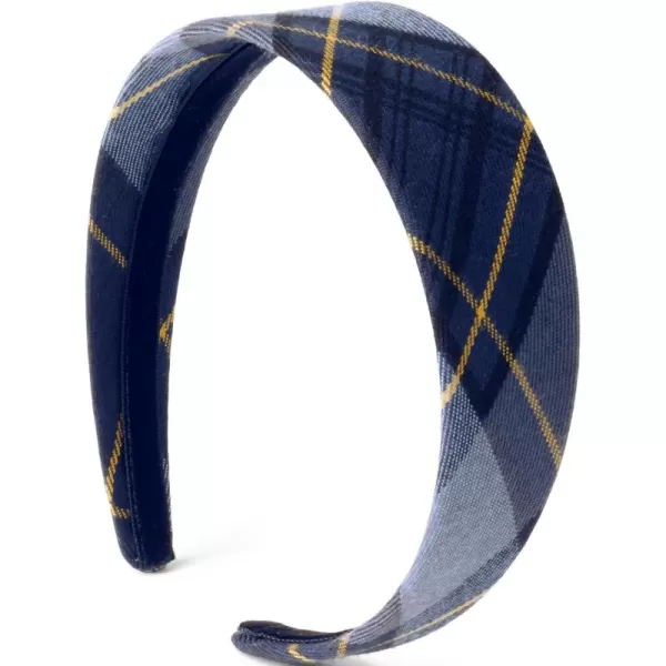 Lands End Girls Wide HeadbandClassic Navy Plaid