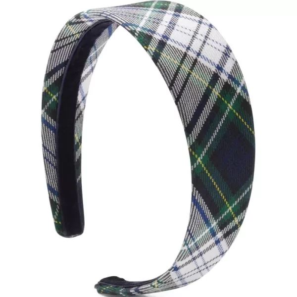 Lands End Girls Wide HeadbandWhite Plaid