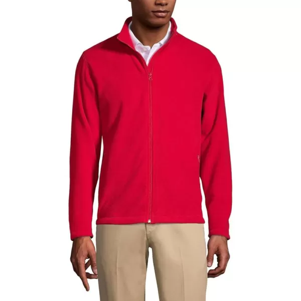 Lands End Mens FullZip MidWeight Fleece JacketRed