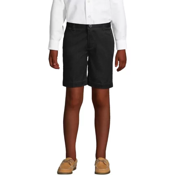 Lands End School Uniform Boys Plain Front Blend Chino ShortsBlack