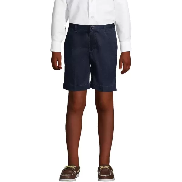 Lands End School Uniform Boys Plain Front Blend Chino ShortsClassic Navy