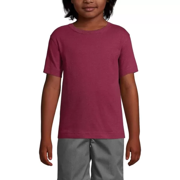 Lands End School Uniform Boys Short Sleeve Essential TShirtBurgundy