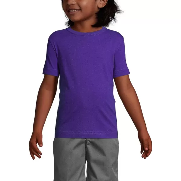 Lands End School Uniform Boys Short Sleeve Essential TShirtDeep Purple