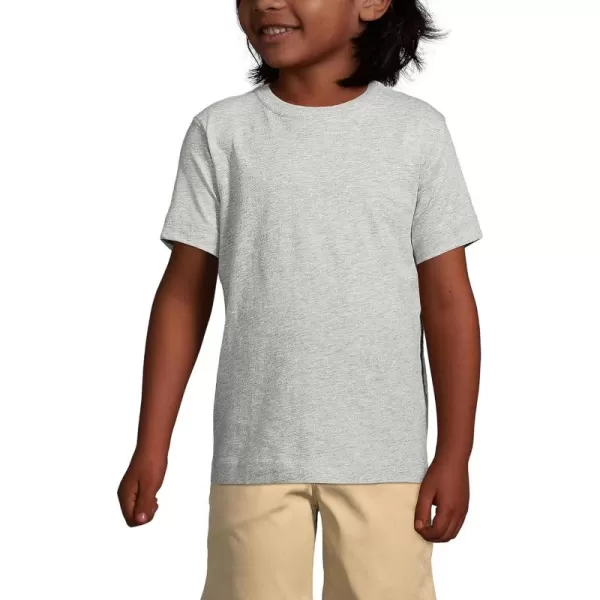 Lands End School Uniform Boys Short Sleeve Essential TShirtGray Heather