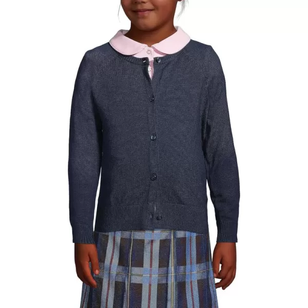 Lands End School Uniform Girls Cotton Modal Cardigan SweaterClassic Navy