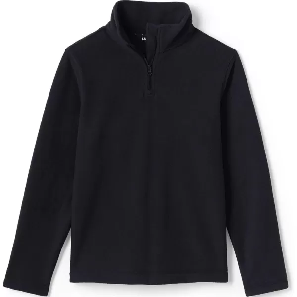 Lands End School Uniform Kids Lightweight Fleece Quarter Zip PulloverBlack