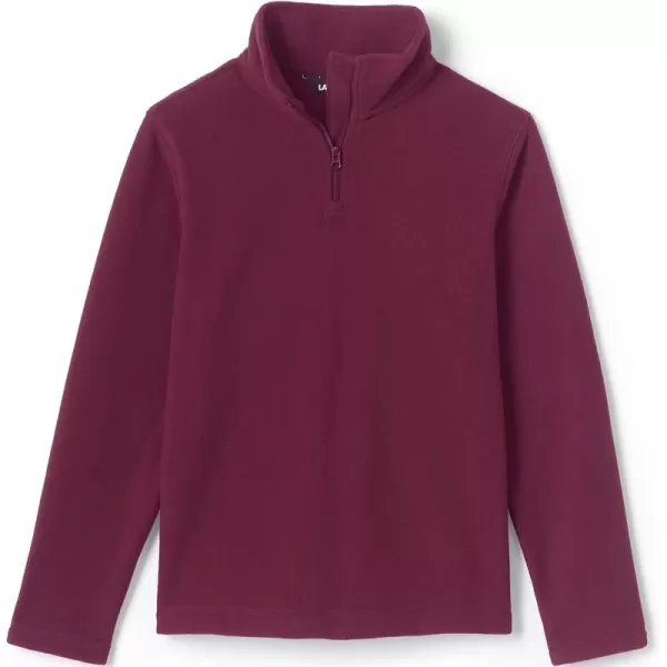 Lands End School Uniform Kids Lightweight Fleece Quarter Zip PulloverBurgundy