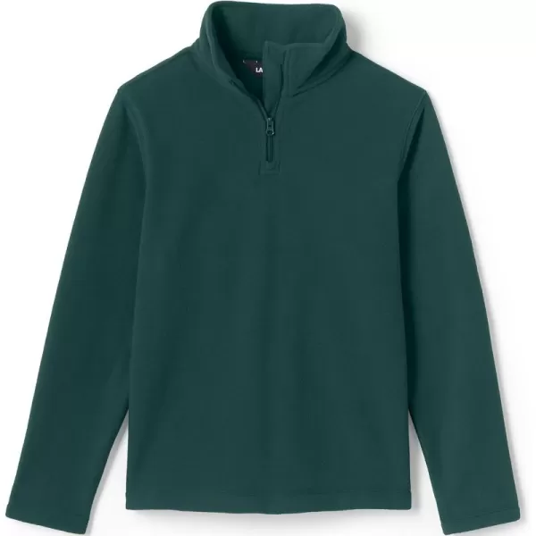 Lands End School Uniform Kids Lightweight Fleece Quarter Zip PulloverEvergreen