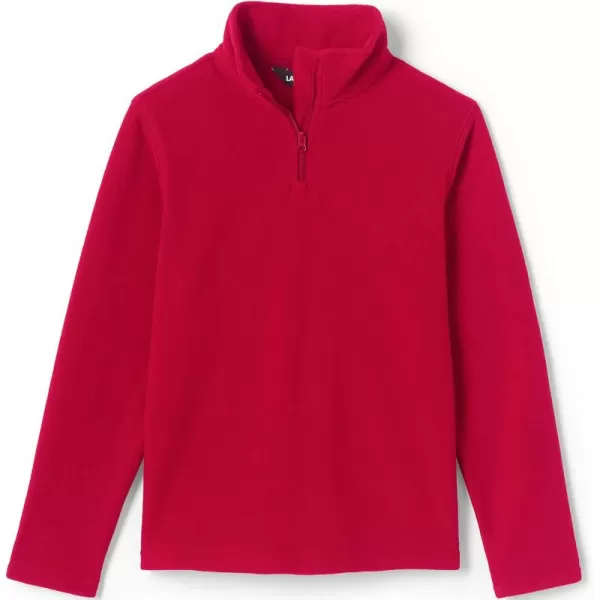 Lands End School Uniform Kids Lightweight Fleece Quarter Zip PulloverRed