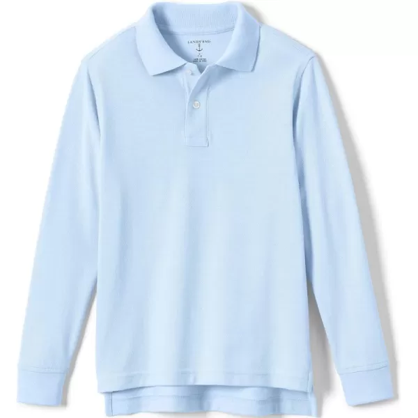 Lands End School Uniform Kids Long Sleeve Mesh Polo ShirtBlue