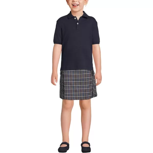 Lands End School Uniform Kids Short Sleeve Interlock Polo ShirtClassic Navy