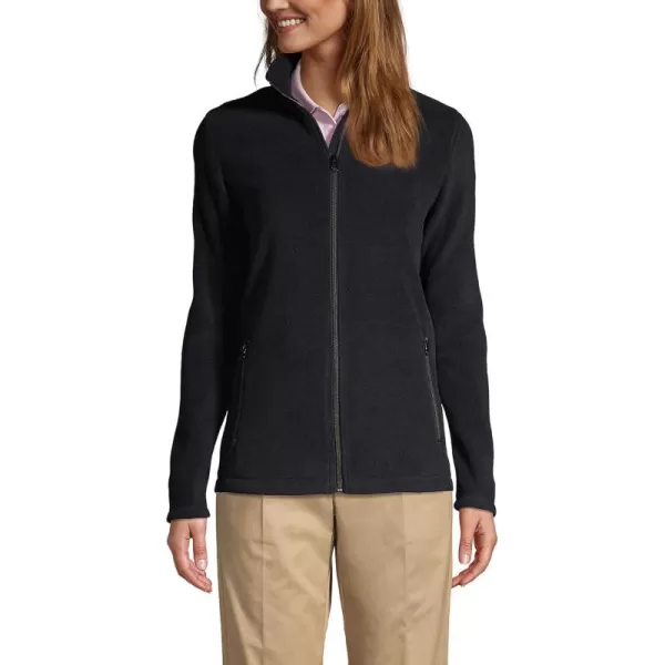 Lands End Womens FullZip MidWeight Fleece JacketBlack