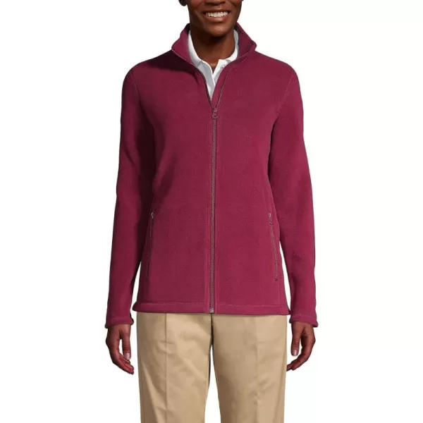 Lands End Womens FullZip MidWeight Fleece JacketBurgundy