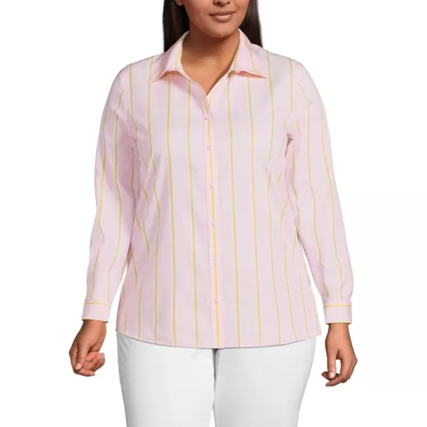 Lands End Womens Pinwale Cord Long Sleeve ShirtSimply Pink Accent Stripe