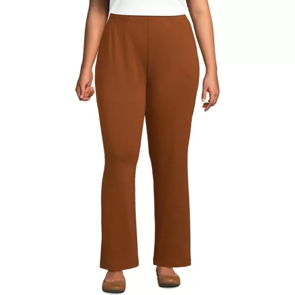 Lands End Womens Sport Knit High Rise PantsDark Caramel