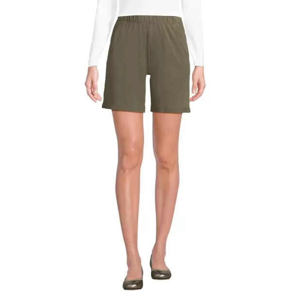 Lands End Womens Sport Knit High Rise ShortsForest Moss