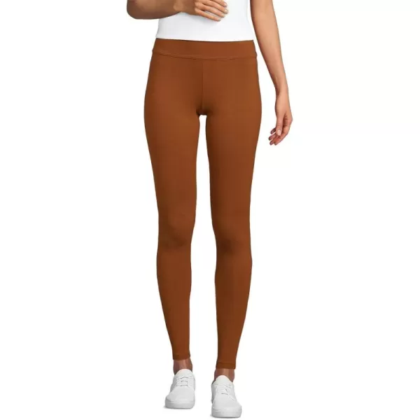 Lands End Womens Starfish Mid Rise Knit LeggingsDark Caramel