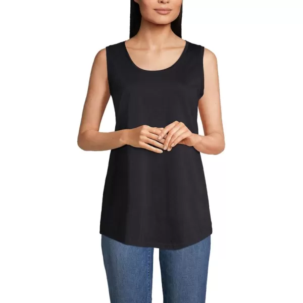 Lands End Womens Supima Cotton Tunic Tank TopBlack