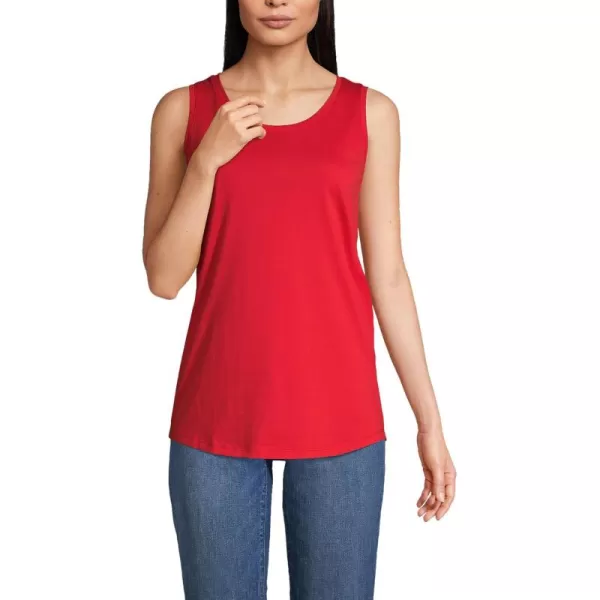 Lands End Womens Supima Cotton Tunic Tank TopCompass Red