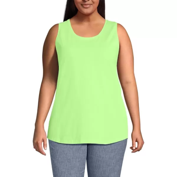 Lands End Womens Supima Cotton Tunic Tank TopLime Jade