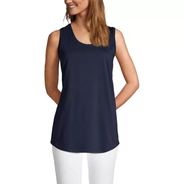 Lands End Womens Supima Cotton Tunic Tank TopRadiant Navy