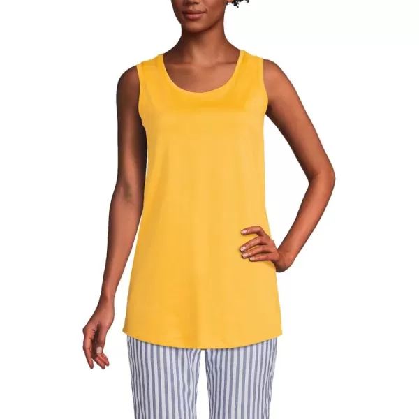 Lands End Womens Supima Cotton Tunic Tank TopSunset Yellow