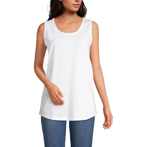 Lands End Womens Supima Cotton Tunic Tank TopWhite