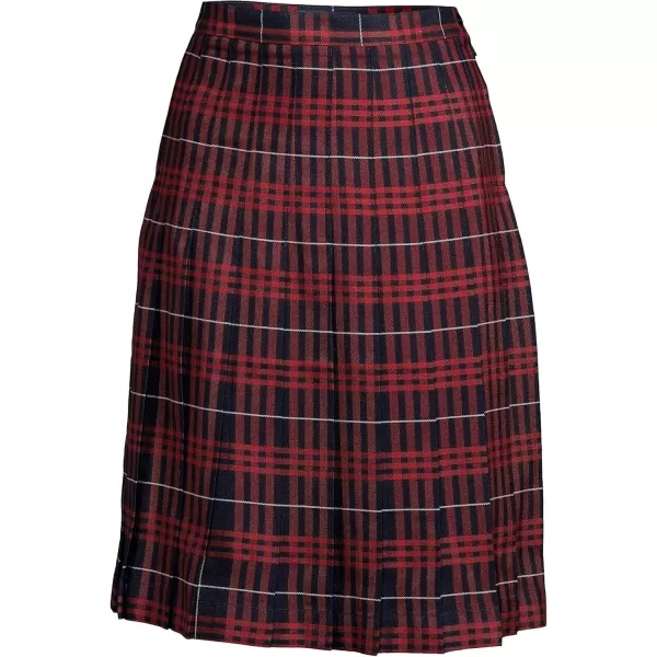 Lands End School Uniform Womens Plaid Pleated Skirt Below The KneeClassic Navy Large Plaid