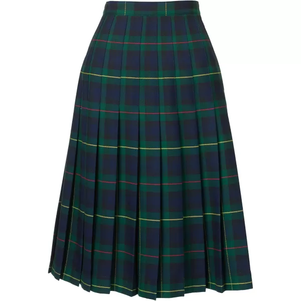 Lands End School Uniform Womens Plaid Pleated Skirt Below The KneeHunterClassic Navy Plaid