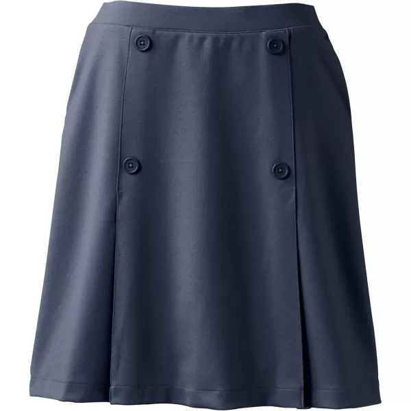 Lands End School Uniform Womens Ponte Button Front SkortClassic Navy