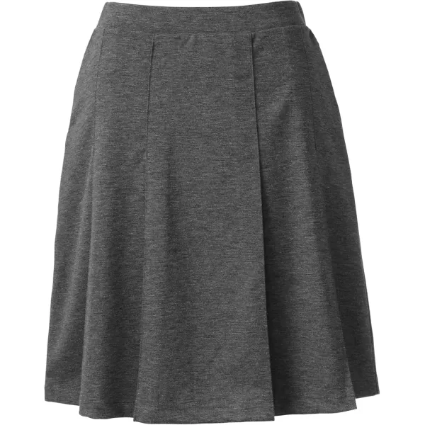 Lands End School Uniform Womens Ponte Pleat SkirtCharcoal Heather