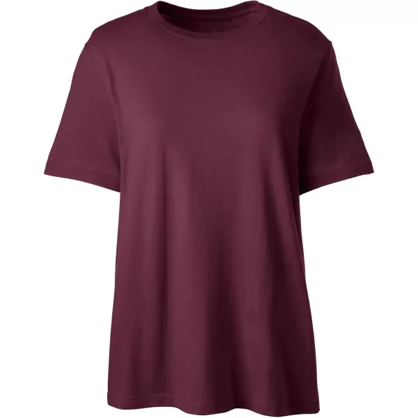 Lands End School Uniform Womens Short Sleeve Feminine Fit Essential TShirtBurgundy