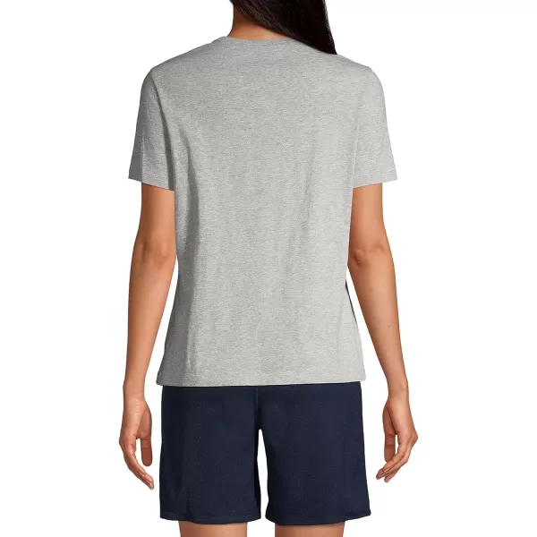 Lands End School Uniform Womens Short Sleeve Feminine Fit Essential TShirtGray Heather