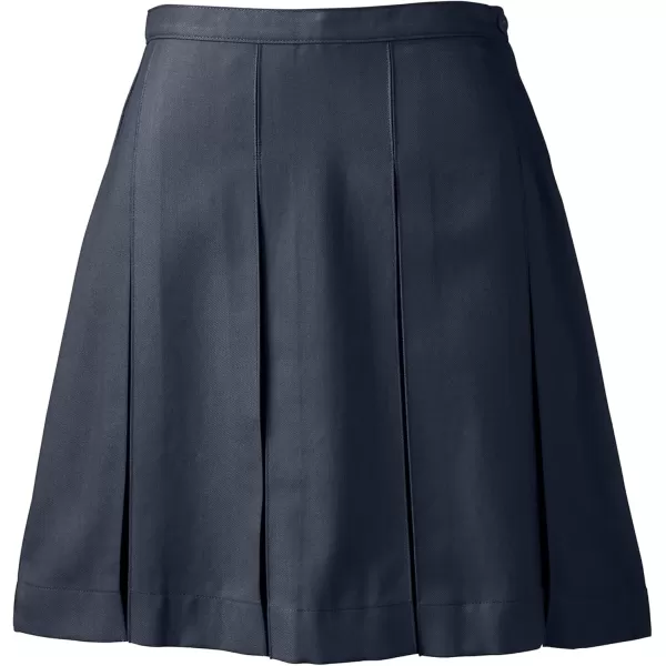 Lands End School Uniform Womens Solid Box Pleat Skirt Above KneeClassic Navy