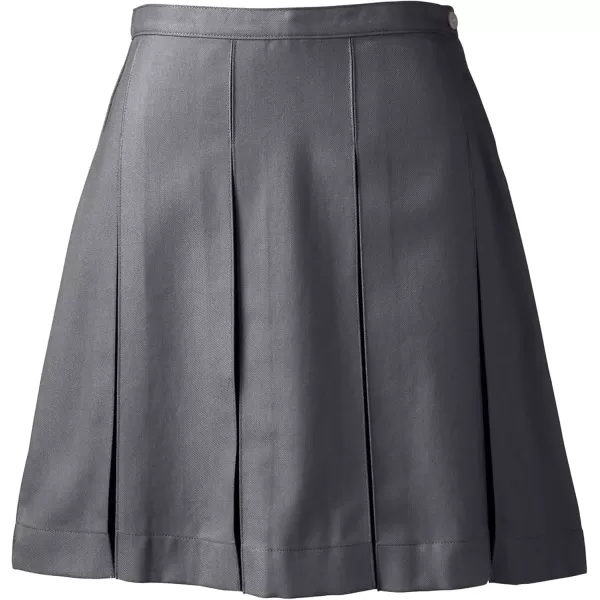 Lands End School Uniform Womens Solid Box Pleat Skirt Above KneeGray