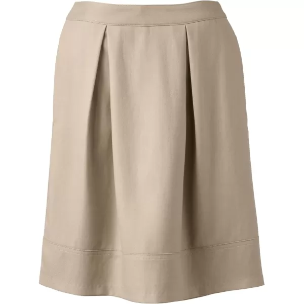 Lands End School Uniform Womens Solid Pleated Skort Top of KneeKhaki