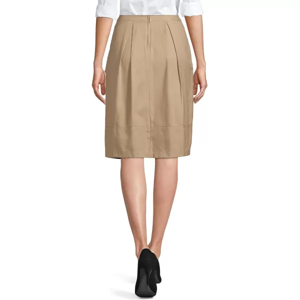 Lands End School Uniform Womens Solid Pleated Skort Top of KneeKhaki