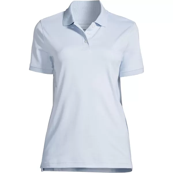 Lands End School Uniform Womens Tall Short Sleeve Interlock Polo ShirtBlue