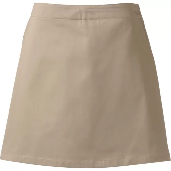 Lands End School Uniform Young Womens Blend Chino Skort Above KneeKhaki